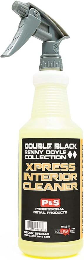 P & S PROFESSIONAL DETAIL PRODUCTS - Xpress Interior Cleaner - All-in-One Solution for Safely Removing Traffic Marks, Dirt, Grease, Oil; Works on Leather, Vinyl, Plastic; Fresh Scent - 1 Quart