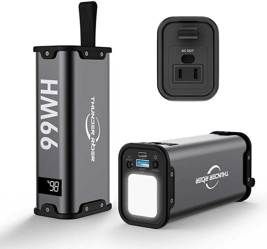 Portable Power Station 99Wh/27000mAh Camping Lithium Battery Large Power Bank with AC Outlet 70W for Home Backup Outdoor Emergency RV Van Hunting