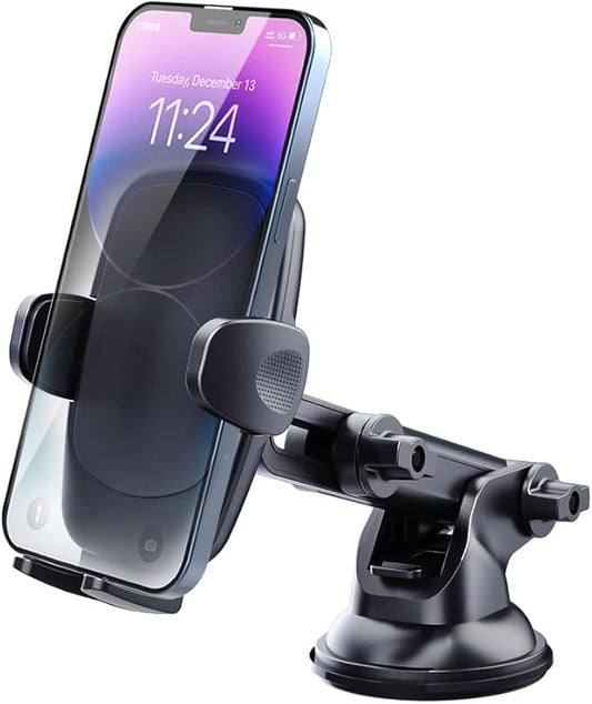 DEERLAMN Car Phone Holder, [Upgraded Stronger Suction] Phone Mount for Car Dashboard & Windshield, Universal Cellphone Holder Fit for iPhone 16 Pro Max 15 14 13 12 All Smartphone