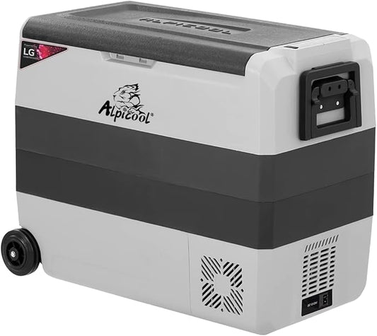 Alpicool LGT60 Dual Temperature Control 12 Volt Refrigerator 63 Quart Portable Car Fridge Freezer (-4°F~68°F) for Truck, RV, Boat, Camping and Travel