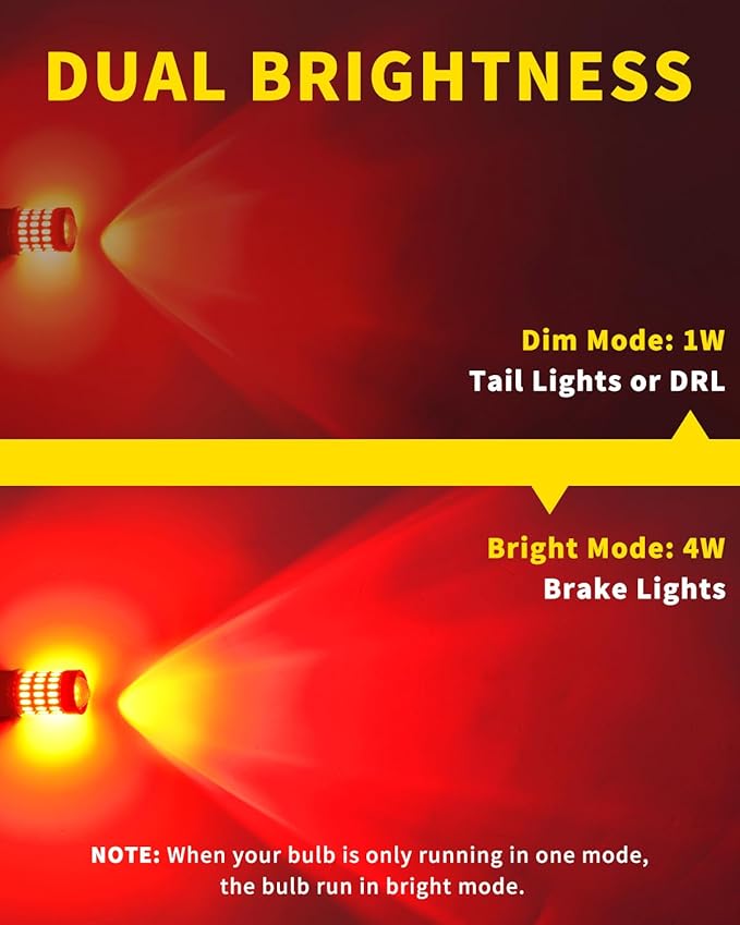 1156 1141 1003 7506 BA15S LED Bulbs Brilliant Red, Super Bright 60 SMD Chips for Car Truck Tail Break Turn Signal Blinker Light(Pack of 2)