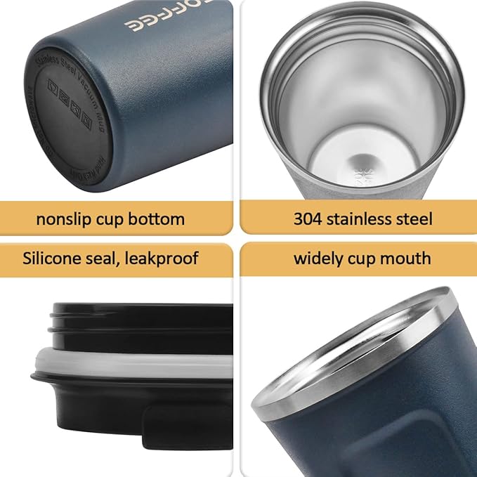 MOMSIV 17oz Travel Mug, Insulated Coffee Cup with Leakproof Lid, Vacuum Stainless Steel Double Walled Reusable Tumbler for Hot and Cold Water Coffee and Tea In Travel and Car