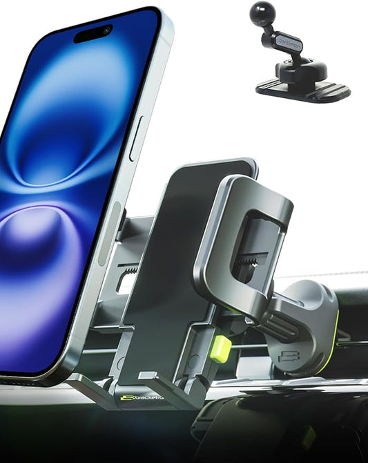 Bracketron Car Phone Holder, TripGrip Phone Mount for Car Dashboard & Air Vent, 360 Rotation One-Hand Release Car Cell Phone Holder for iPhone, Samsung, Androids.