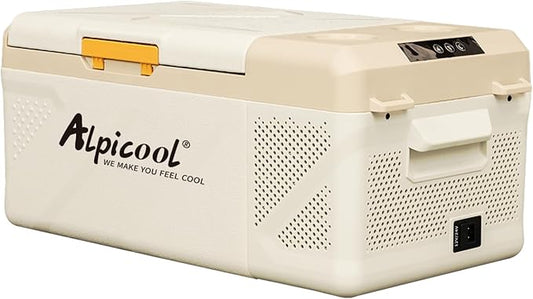 Alpicool KM15 Portable Freezer, 12 Volt Car Refrigerator, 17 Quart (15.9 Liter) Fast Cooling Fridge, 12/24V DC and 100-240V AC for Outdoor, Camping, RV, Truck