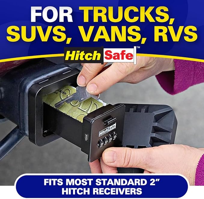 HS7000 Key Vault | Hidden Trailer Hitch Safe for Secure Key Storage | CarShare Turo | Weather Resistant and Durable with 4-Digit Combination Lock for Cars, Trucks, and SUVs