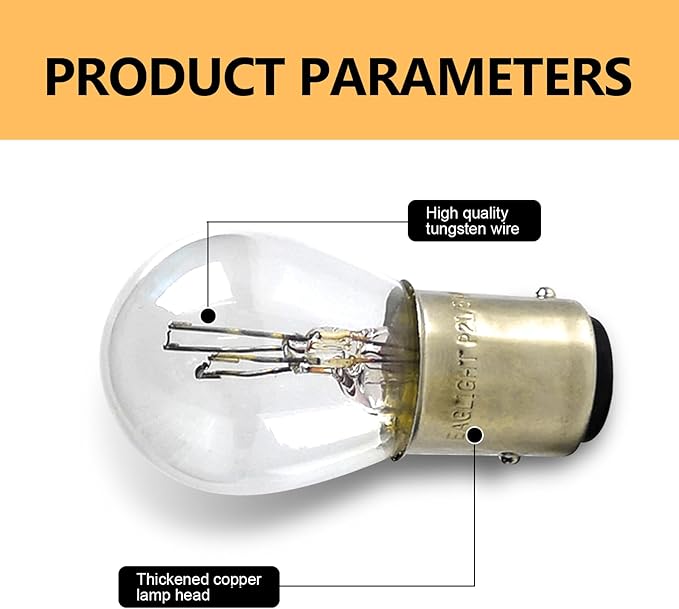 10PCS 1157 Light Bulb, Double Tail High and Low Brake Light Bulb, P21/5W S25 2057 2357 7528 BAY15D Bulbs, Universal Halogen Turn Signal Parking Lights(White)