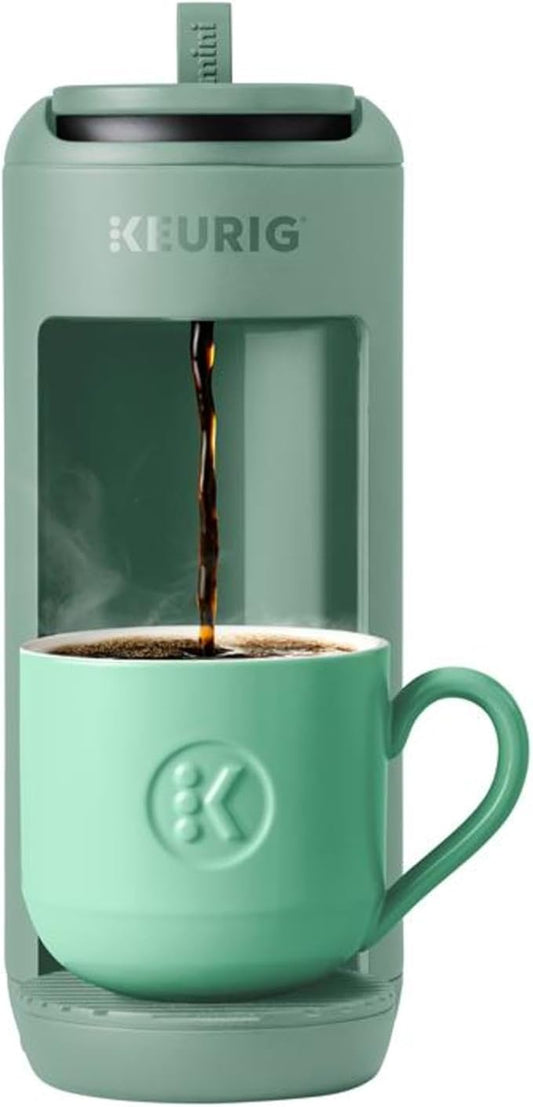 Keurig K-Mini Mate Single Serve K-Cup Pod Coffee Maker, Brews Up to 12 oz Cup, Compact Portable Coffee Machine for Small Spaces, Dorms & Offices, Glamping Green