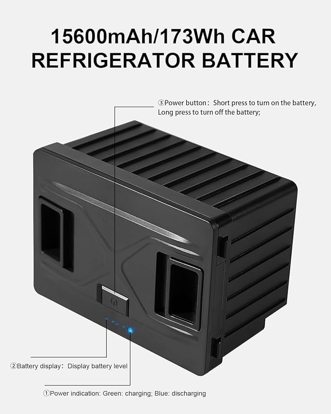 ELECAENTA UD45 12V Dual Zone Portable Car Refrigerator Detachable Battery - 173Wh (Black)