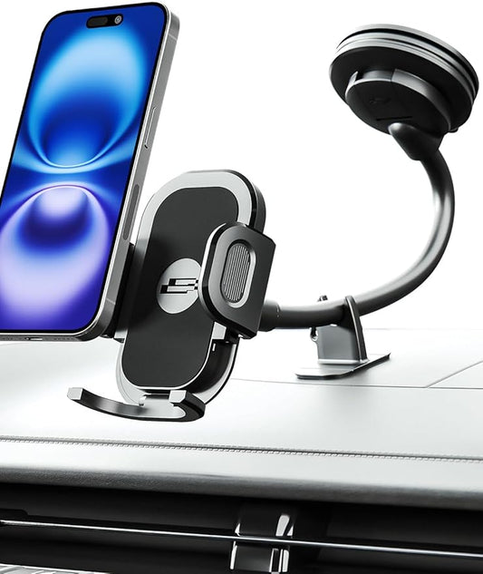 Bracketron Cell Phone Holders for Your Car, 7.5" Flexible Gooseneck Phone Holder for Car Dashboard & Windshield, One-Hand Release TripGrip 2.0 Car Phone Holder Mount Compatible with iPhone and Samsung