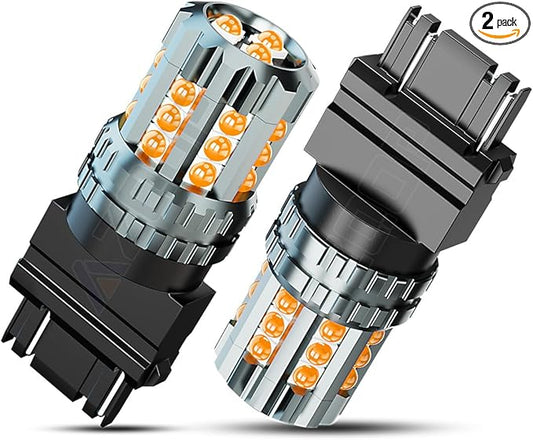 Yellow 3157 LED Turn Signal Bulbs for Ford F150 F250 F350 Super Duty 1999-2006 2007 2008 2009 2010 2011 2012 2013 2014, 3156 3056 3057 Blinker Lights, 300% Brightness 3000K Amber, Plug and Play, 2PCS
