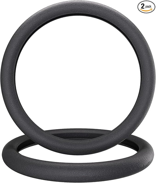 LRITER Car Steering Wheel Cover, Non-Slip Silicone Material, Multiple Color Choices, Universal Auto Parts Steering Wheel Cover, Suitable for Most Cars (Grey2PCS)