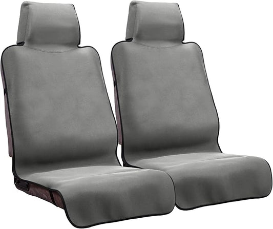 Waterproof Seat Cover, 2pcs Upgraded Sweat Carseat Protector, Perfect for Universal Anti-Slip Car Truck SUV Seat, Ideal for Surfing Yoga Gym Workout, Grey