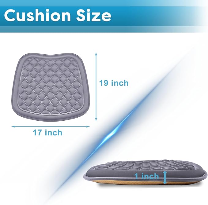 Big Ant Car Seat Cushion Memory Foam Car Seat Cushion Pad Soft Car Seat Cover for Most Car, Driver Seat,Truck Seat and Office Chair-Gray