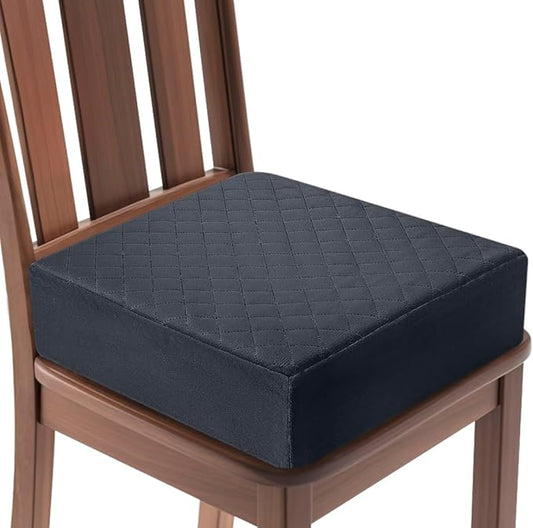 16x16x5 Medium-Soft Memory Foam Seat Cushion for Home, Office, Car, Wheelchair – Plush Comfort & Joint Pain Relief – Washable Velvety Cover with Waterproof Layer & Non-Slip Base – Black