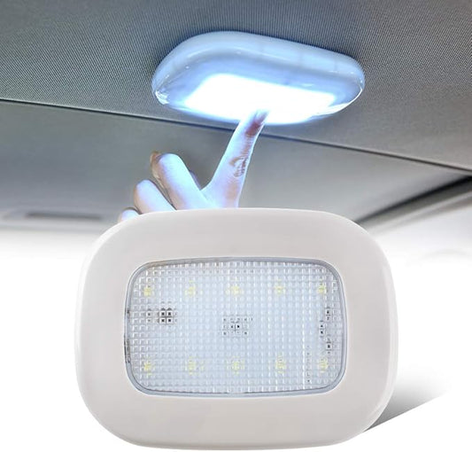 Teguangmei Auto Car Interior Ceiling Roof Dome Light Fixture with USB Rechargeable 10LEDs Press Switch Wireless Car Dome Lamp Universal for Car Truck Trailer Camper Motorhome Boat(White Light)
