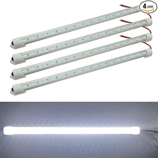 Ampper 12V Van Interior LED Light Bar, 48 LEDs Interior Light with Switch for Car Van RV Cabinet Showcase Indoor Home and More (4 Pcs)