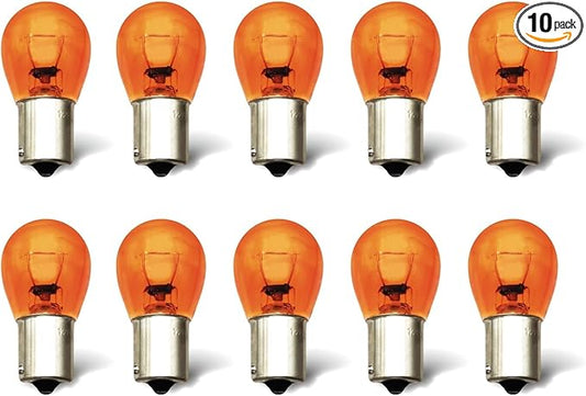 1156 Amber Light Bulb 10 Pack,S25 Automotive Brake Light Turn 1156A Miniature Bulb Mini Bulb Taillight Turn Signal Light,Replacement for Cars,Trucks,SUVs
