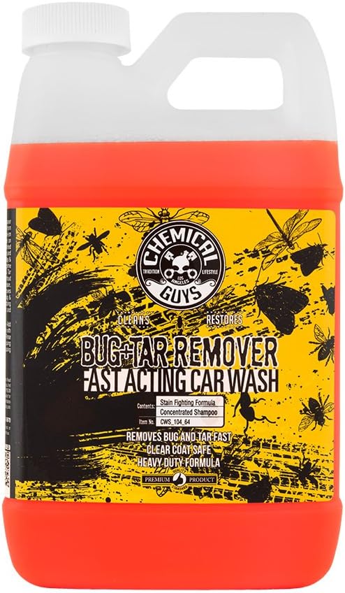 Chemical Guys Bug & Tar Wash Heavy Duty Bug, Tar, Grime, Tree Sap & Bird Dropping Remover - Safe for Paint, Glass, Chrome, Plastic & All Exterior Surfaces (64 oz) CWS_104_64