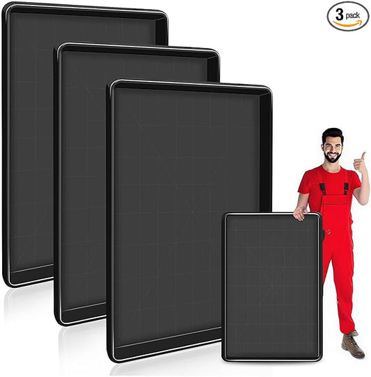 3 Pcs Extra Large Oil Drip Pan, 35.4×24×1.6Inches Oil Drain Pan for Under Car,Plastic Oil Drip Tray for Garage, Fridges, Washing Machines, Cat Litter Box,Keeps Floors Safe & Clean
