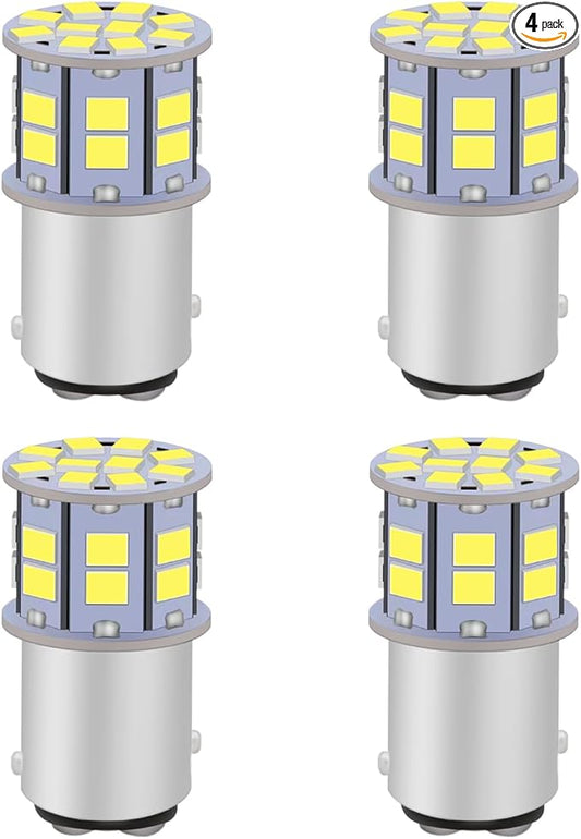 1157 LED Bulb White, Super Bright 2057 2357 7528 BAY15D LED Bulbs for Backup Reverse Lights, Brake Tail Lights, Parking Daytime Running Lights (Pack of 4)