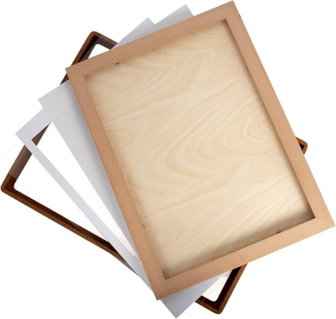 Natural Wood Photo Frames Inspired Tabletop Picture Frame with Mat, Vertical or Horizontal Display (Walnut, 14x17 matted to 11x14)
