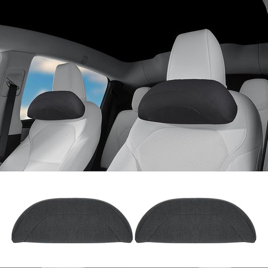 Soft car headrest for Model 3 Y S X Highland Juniper Accessories Complies with The Original OEM Factory Standards No Pressure no Odor Easy to Clean Pain Relief Car Neck Pillow 2pc Black