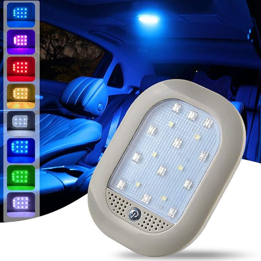 Teguangmei Upgraded Car Interior LED Truck Cargo Area Light, 8 Colors USB Rechargeable Reading Lamps, Multi-Function Auto Dome Lights for Car, RV, Truck, Closets, Cabinets, Camping, Bedroom