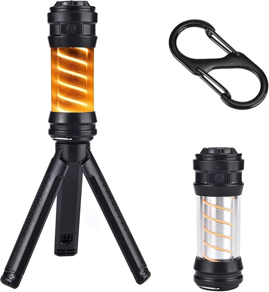 Portable Camping Light USB Rechargeable Battery 5 Light Modes IPX6 Waterproof Tent Light Tripod Camping Light LED Flashlight Suitable for Power Outages, Emergencies, Hurricanes, Hiking, CampingPicnics
