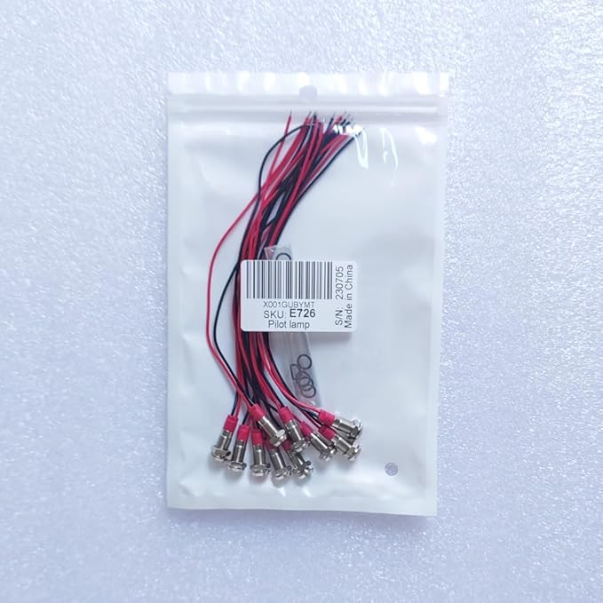 10pcs 6mm 3V-4.5V-5V-6V-7.5V-9VDC LED Metal Indicator Light Waterproof Signal Lamp Pilot Dash Directional Car Truck Boat with Wire(Red/Orange/Blue/Green/White)