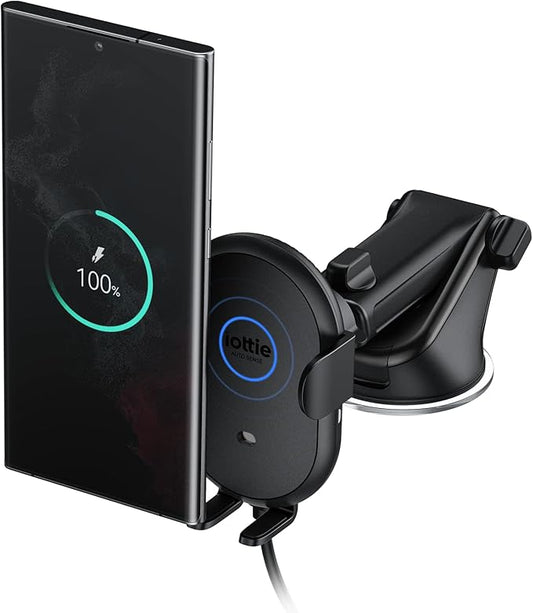 iOttie Auto Sense 2 Dash & Windshield Car Phone Holder with Qi Wireless Charging - Auto Clamping Phone Mount & Charger for Google Pixel, iPhone, Galaxy, Huawei, LG. Power Adapter Not Included.