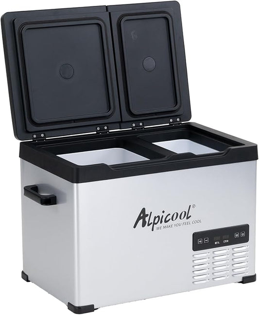 Alpicool CHS45 Dual Temperature Control 12 Volt Refrigerator 33 Quart Portable Car Fridge Freezer (-4°F~68°F) for Truck, RV, Boat, Camping and Travel