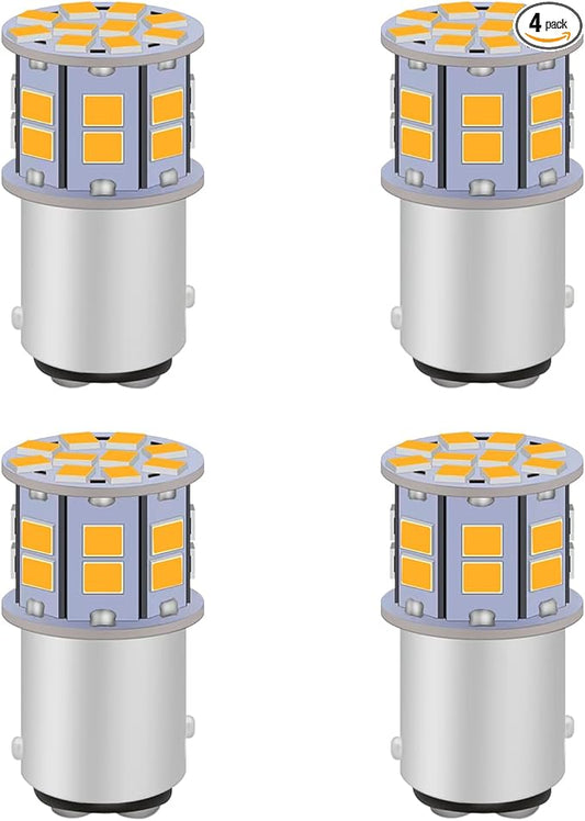 1157 LED Bulb Amber Yellow, Super Bright 2357 BAY15D 7528 2057 LED Bulbs for Turn Signal Blinker Parking DRL Brake Tail Lights, Pack of 4