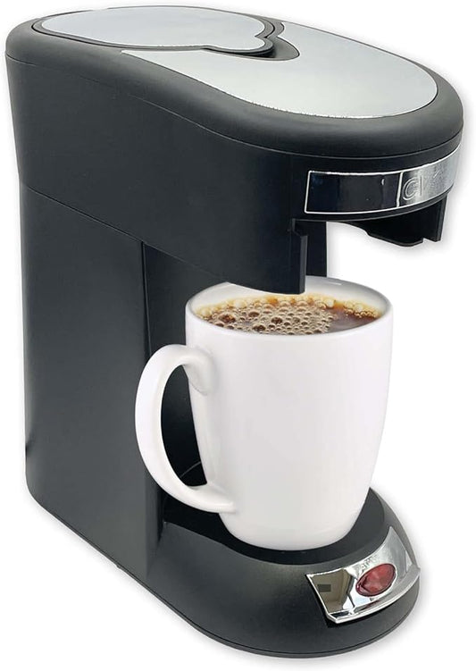 Café Valet Single Serve Coffee Maker, Brews 10 Ounces of Coffee or Hot Water, Compatible Coffee Packs