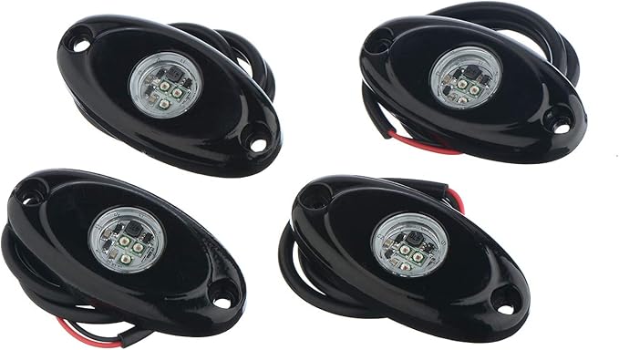 YONEDA 4 Pods Blue Rock Lights 6000K Ultra Bright LED Neon Underglow Light IP68 Waterproof for Trucks SUV UTV ATV RZR Car Boats Pickup Motorcycle