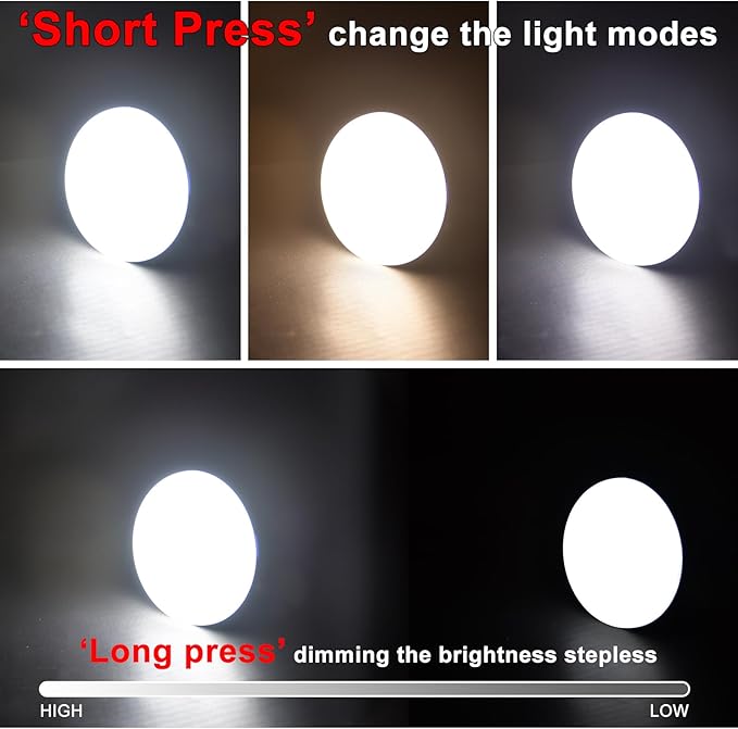 3000LM Portable Camping Light with 7800mAh Battery – 12H Max Run Time, 3 Light Modes Tent Light – Camping Lantern for Hiking, Emergency Use & Hurricane Power Outages (60W(Φ6.29 in))