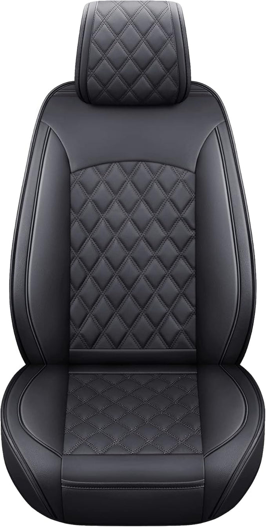 Aierxuan Toyota Tacoma Seat Covers Custom Fit 2005-2025 TRD Pro Magnetic Gray Limited SX Package Double Cab Pickup Truck Waterproof Leather Front Car Cushions(2 PCS Front, Black)