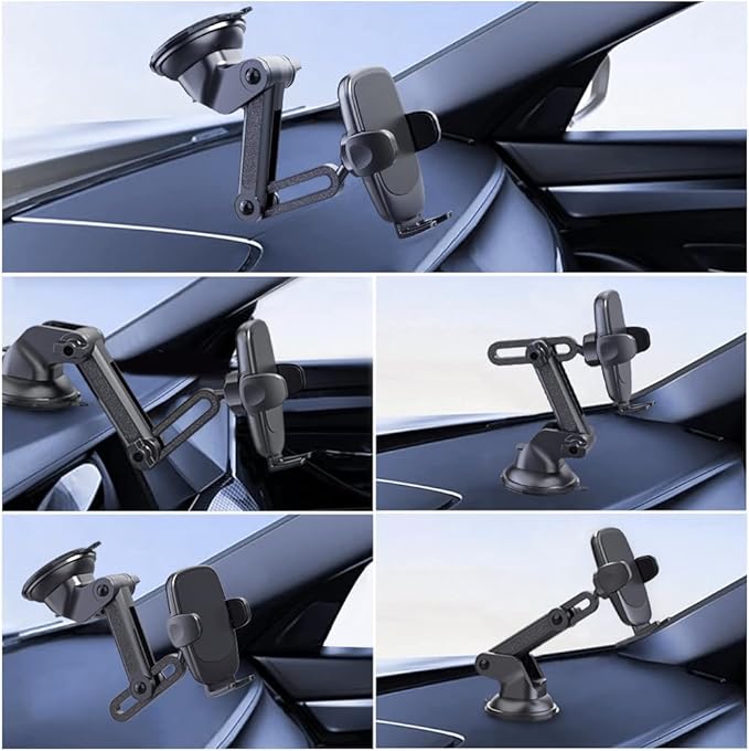 DEERLAMN Car Phone Holder, [Upgraded Stronger Suction] Phone Mount for Car Dashboard & Windshield, Universal Cellphone Holder Fit for iPhone 16 Pro Max 15 14 13 12 All Smartphone