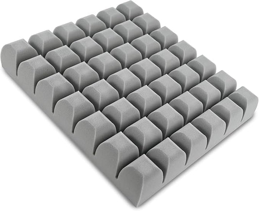 Waffle Seat Cushion Foam Pad – Relieves Back, Sciatica, Tailbone & Hip Pressure for Long Sitting – Ideal for Office Chair, Wheelchair, Recliner, Car Seat – 18x16x3 Inch, Gray