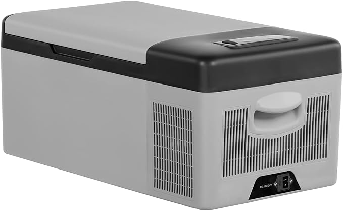 VEVOR 12 Volt Refrigerator 16 Qt, Gre,Portable Mini Car Fridge with -4℉-68℉ Cooling Range & App Control 12/24V DC & 110-240V AC Electric Compressor Cooler for Truck Vehicle RV Boat Outdoor & Home Use