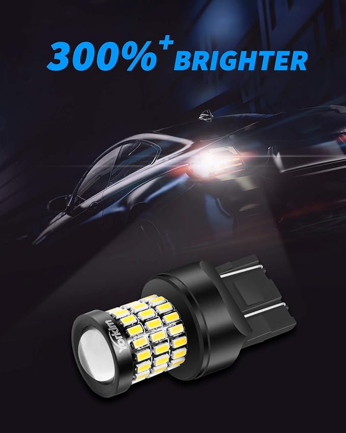 Yorkim Ultra Bright 7440 Led Bulb White T20 Led Bulb 7441 7443 7444 W21W Led for Backup Reverse Brake Light, Tail Light, Turn Signal Light Pack of 2 - White