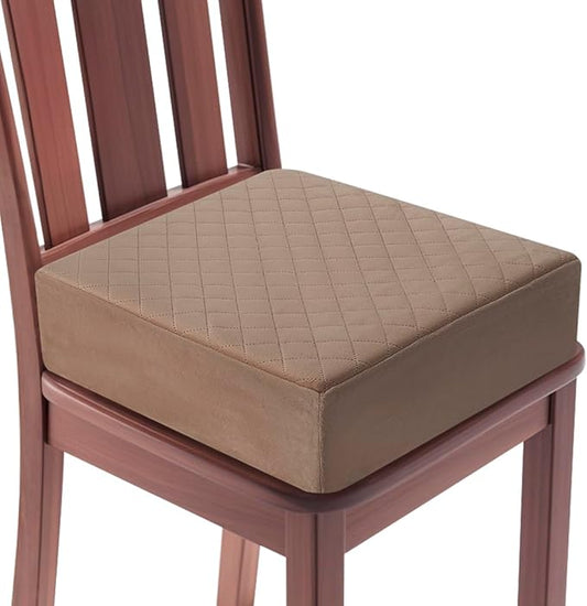 16x16x5 Medium-Soft Memory Foam Seat Cushion for Home, Office, Car, Wheelchair – Plush Comfort & Joint Pain Relief – Washable Velvety Cover with Waterproof Layer & Non-Slip Base – Brown