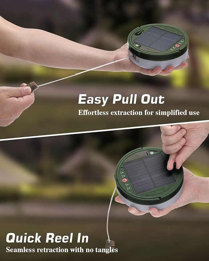 Anpro Solar Camping String Lights 4 in 1, 39.4Ft Ultra Long String with 150LEDs, 3600mAh Solar Powered and USB Rechargeable Light with Remote Control, Portable Camping Light for Hiking, Decorations