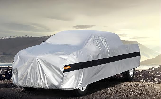 10 LayerTruck Cover Waterproof All Weather. Pickup Truck Cover Rain Snow UV Dust Protection. Length: 210-230 inches, Universal Fit for Ford F150 Chevy Silverado Dodge Ram 1500.