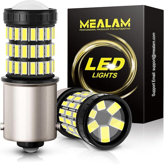 1156 1141 1003 7506 BA15S LED Bulbs Xenon White, Super Bright 60 SMD Chips for Car Truck Backup Reverse Light Tail Break Turn Signal Light(Pack of 2)
