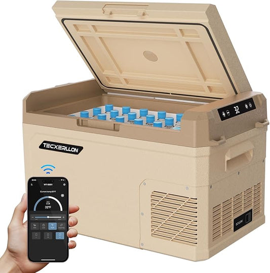 12V Refrigerator 30 Quart Portable Freezer, Electric Cooler for Vehicles Car Refrigerator 12V Portable Fridge for Car Camping Truck Van RV SUV Road Trip Travel