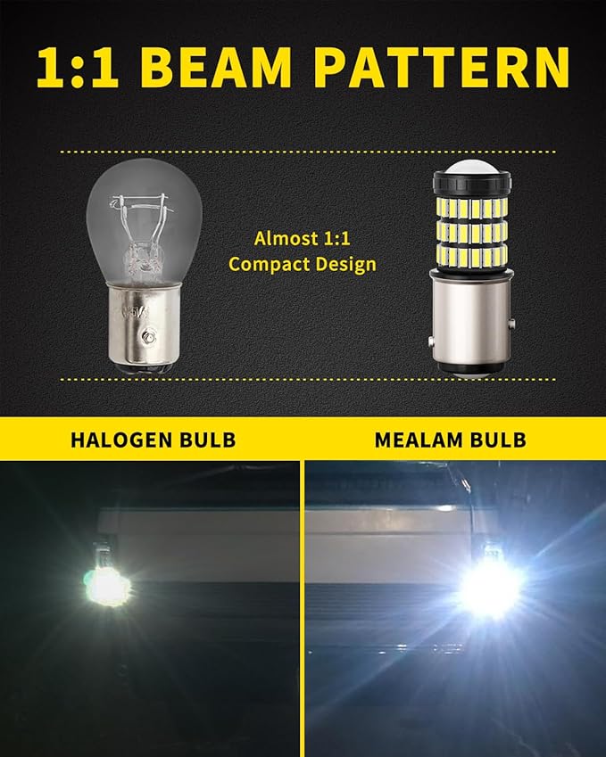 1157 2057 2357 7528 Bay5d LED Bulbs Xenon White, Super Bright 60 SMD Chips for Car Truck Backup Reverse Light Tail Break Turn Signal Light(Pack of 2)