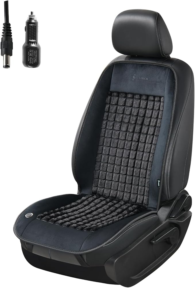 FLORICH Driver or Passenger Car Seat Cushion Comfortable Seat Cover for Full Back for Cars Trucks SUV Van, Black