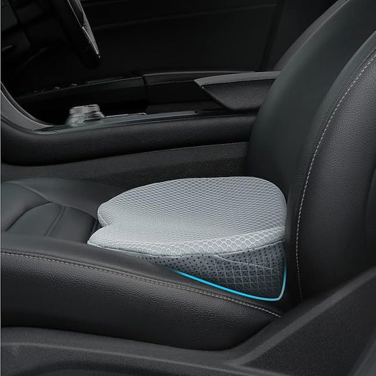 Car Seat Cushion, Memory Foam Seat Pad for Sciatica and Lower Back Pain Relief, Seat Cushion for Car Seat Driver (Gray)