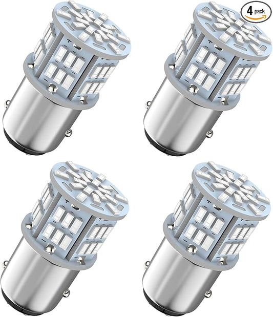 1157 Led Brake Light Bulb Red, 12V-24V 1157 7528 2357 2057 BAY15D LED Replacement Light Bulb for Brake Light Tail Light for Car RV Trailer Boat, 54SMD 3014 Chipset,4PCS