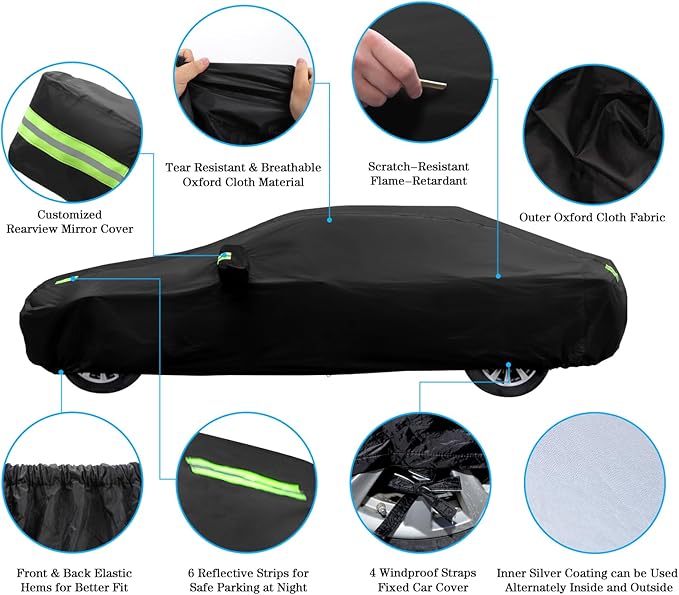 Car Cover Compatible with Chevrolet Corvette C4 C5 C6 C7 1984-2019, Car Cover Waterproof All Weather Outdoor Full Car Covers